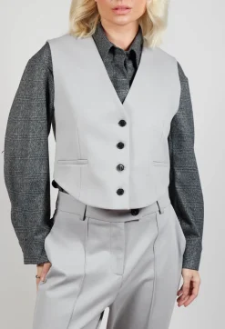 Mei Meij Jackets^Cropped Waistcoat in Perla