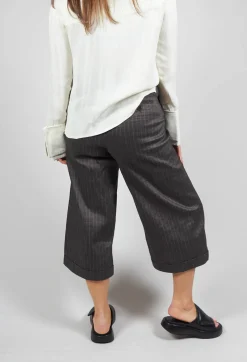Malloni Co-ords & Suits^Cropped Wide Fit Striped Tailored Trousers in Balinese Fango
