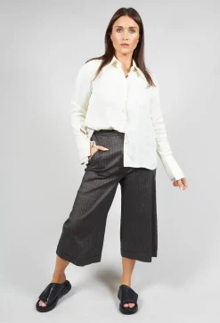 Malloni Co-ords & Suits^Cropped Wide Fit Striped Tailored Trousers in Balinese Fango