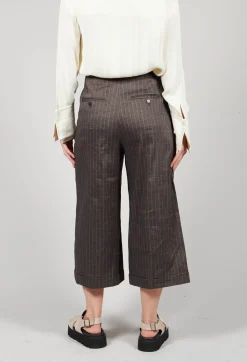 Malloni Co-ords & Suits^Cropped Wide Fit Striped Tailored Trousers in Balinese Fango