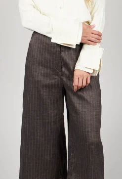 Malloni Co-ords & Suits^Cropped Wide Fit Striped Tailored Trousers in Balinese Fango