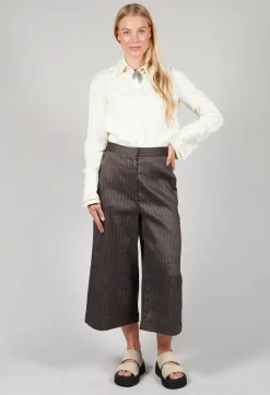 Malloni Co-ords & Suits^Cropped Wide Fit Striped Tailored Trousers in Balinese Fango