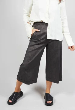 Malloni Co-ords & Suits^Cropped Wide Fit Striped Tailored Trousers in Balinese Fango