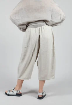 Moyuru Trousers^Cropped Wide Leg Trouser in Beige