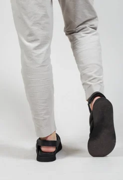 Lofina Sandals^Cross Over Strap Sandals in Gasoline Nero