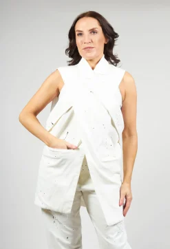 Nostra Santissima Jackets^Crossed Gilet in White and Black Spots
