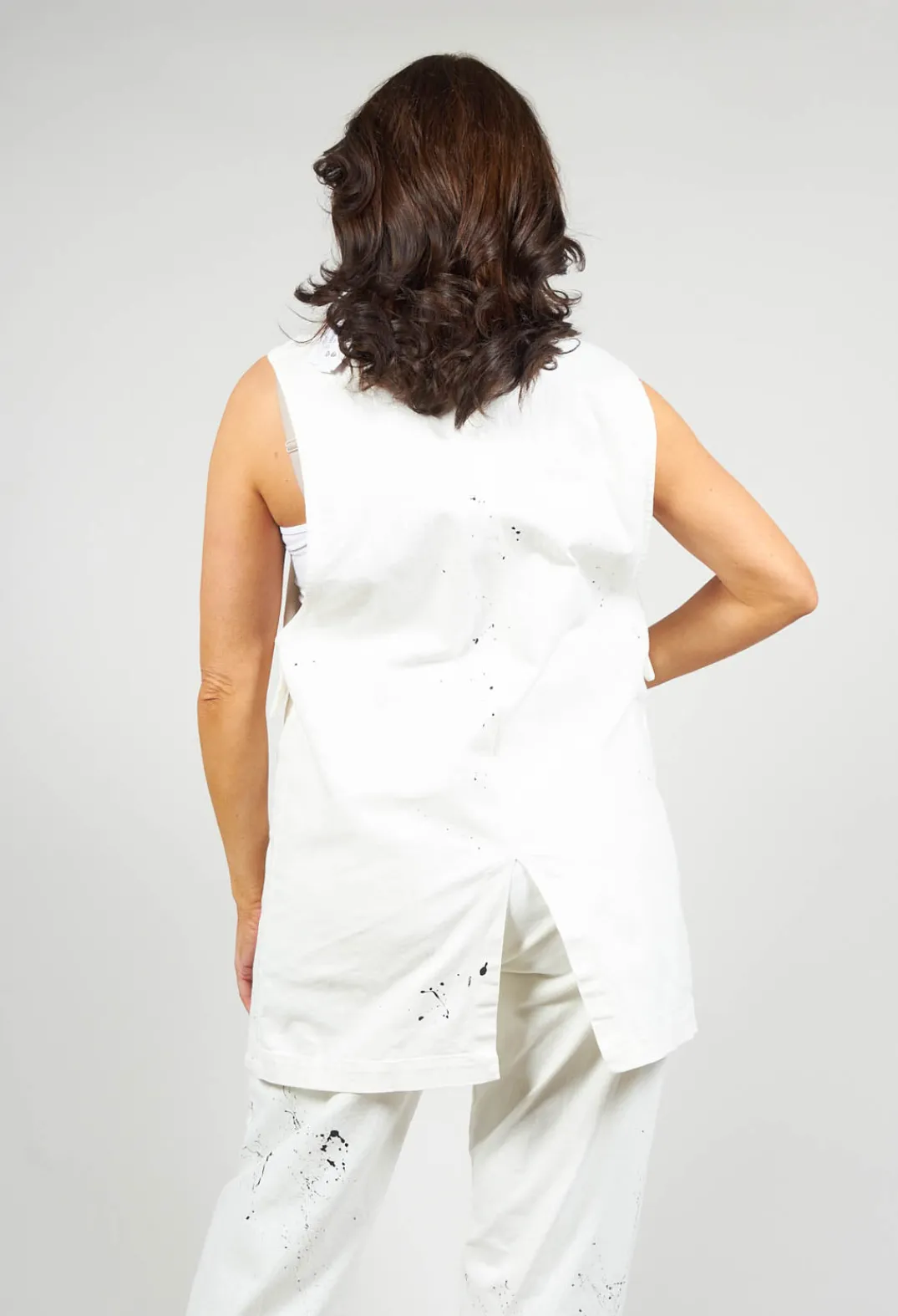 Nostra Santissima Jackets^Crossed Gilet in White and Black Spots