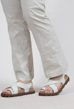 Lofina Sandals^Crossover Sandals in Gasoline Bianco Ottico