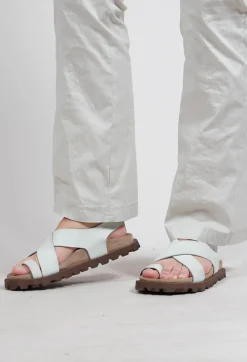 Lofina Sandals^Crossover Sandals in Gasoline Bianco Ottico