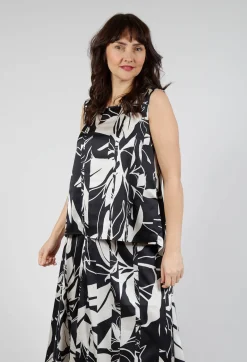 High Tops^Cue Sleeveless Top in Black Print