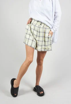 Collectors Club Shorts^Cuffed Hem Shorts in Yellow and Blue Check