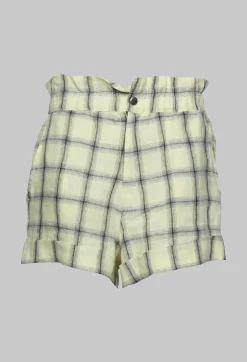 Collectors Club Shorts^Cuffed Hem Shorts in Yellow and Blue Check