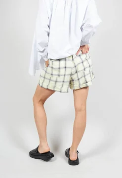 Collectors Club Shorts^Cuffed Hem Shorts in Yellow and Blue Check