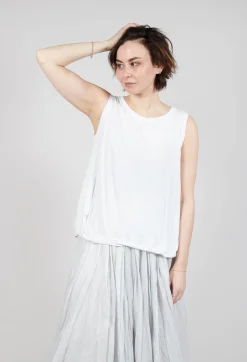 Rundholz Mainline Tops^Curved Sleeveless Top in Starwhite