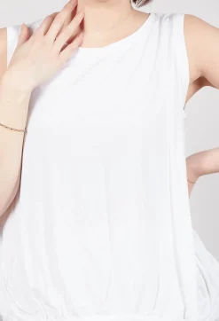 Rundholz Mainline Tops^Curved Sleeveless Top in Starwhite