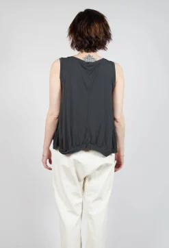 Rundholz Mainline Tops^Curved Sleeveless Top in Asteroid