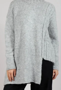 Bread and Butter Jumpers^Cut Out Ribbed Jumper in Grey