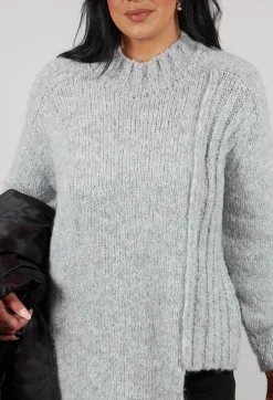 Bread and Butter Jumpers^Cut Out Ribbed Jumper in Grey