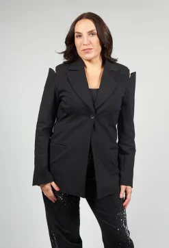 Nostra Santissima Jackets^Cut Shoulder Padded Jacket in Black