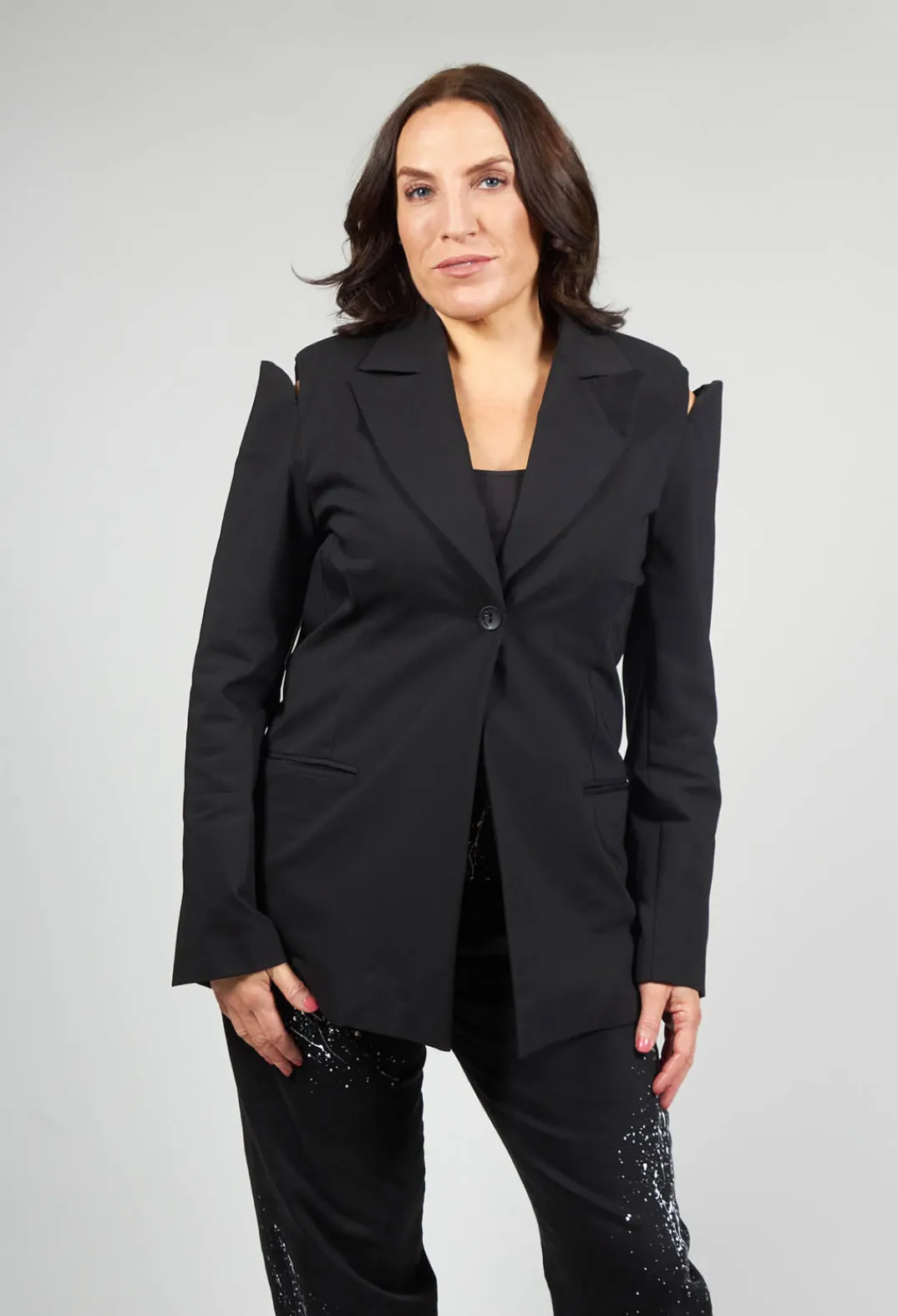 Nostra Santissima Jackets^Cut Shoulder Padded Jacket in Black