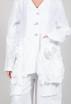 Tadashi Jackets^3D Floral Jacket in White