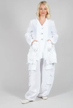 Tadashi Jackets^3D Floral Jacket in White