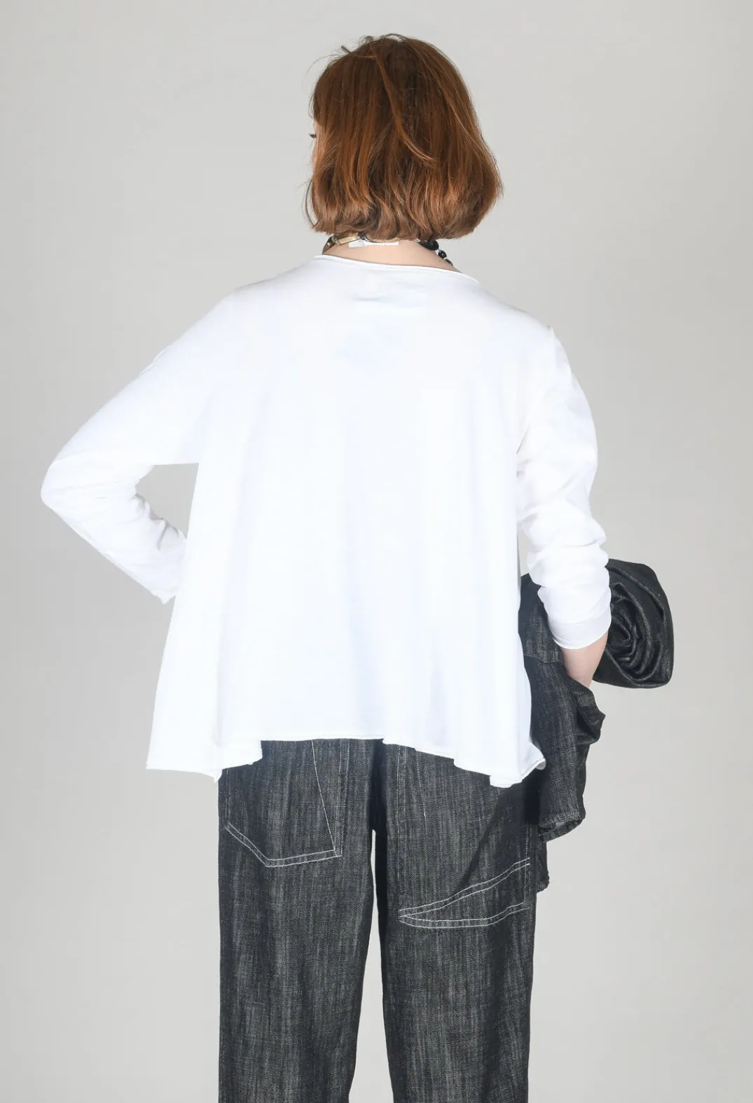 Tadashi Tops^3D Flower and Print Top in White