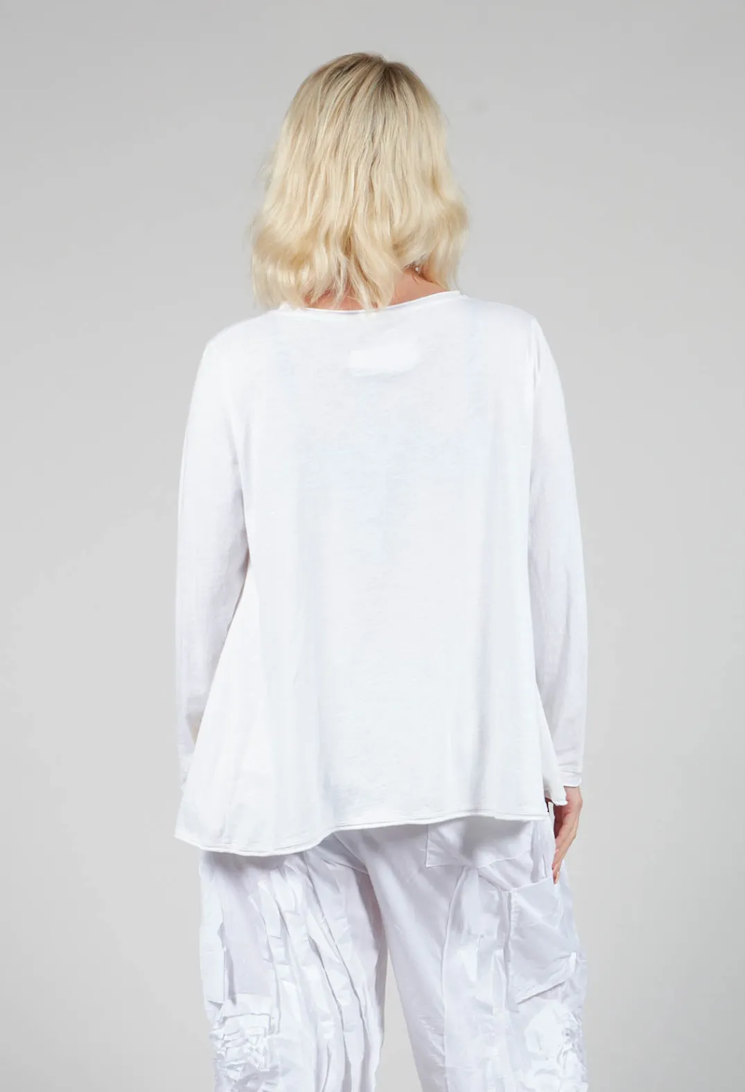 Tadashi Tops^3D Flower and Print Top in White