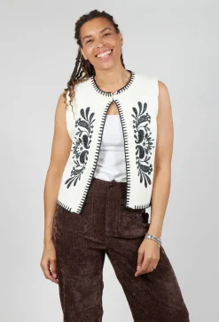 Rene Derhy Jackets^Dallas Knitted Waistcoat in Ecru