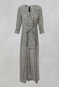 Beatrice B Jumpsuits^Dalmatian Print Jumpsuit in Black / White
