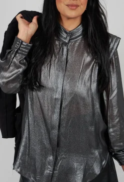 Mes Demoiselles Shirts & Blouses^Damelia Shirt in Silver and Black