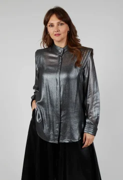 Mes Demoiselles Shirts & Blouses^Damelia Shirt in Silver and Black