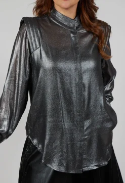 Mes Demoiselles Shirts & Blouses^Damelia Shirt in Silver and Black