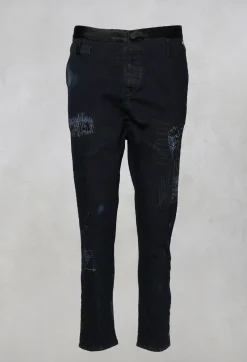 Umit Unal Jeans^Dark Blue Jeans With Patches