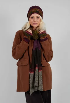 Butapana Hats^Decorative Wool Beanie in Grape