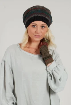 Butapana Hats^Decorative Wool Hat in Taupe