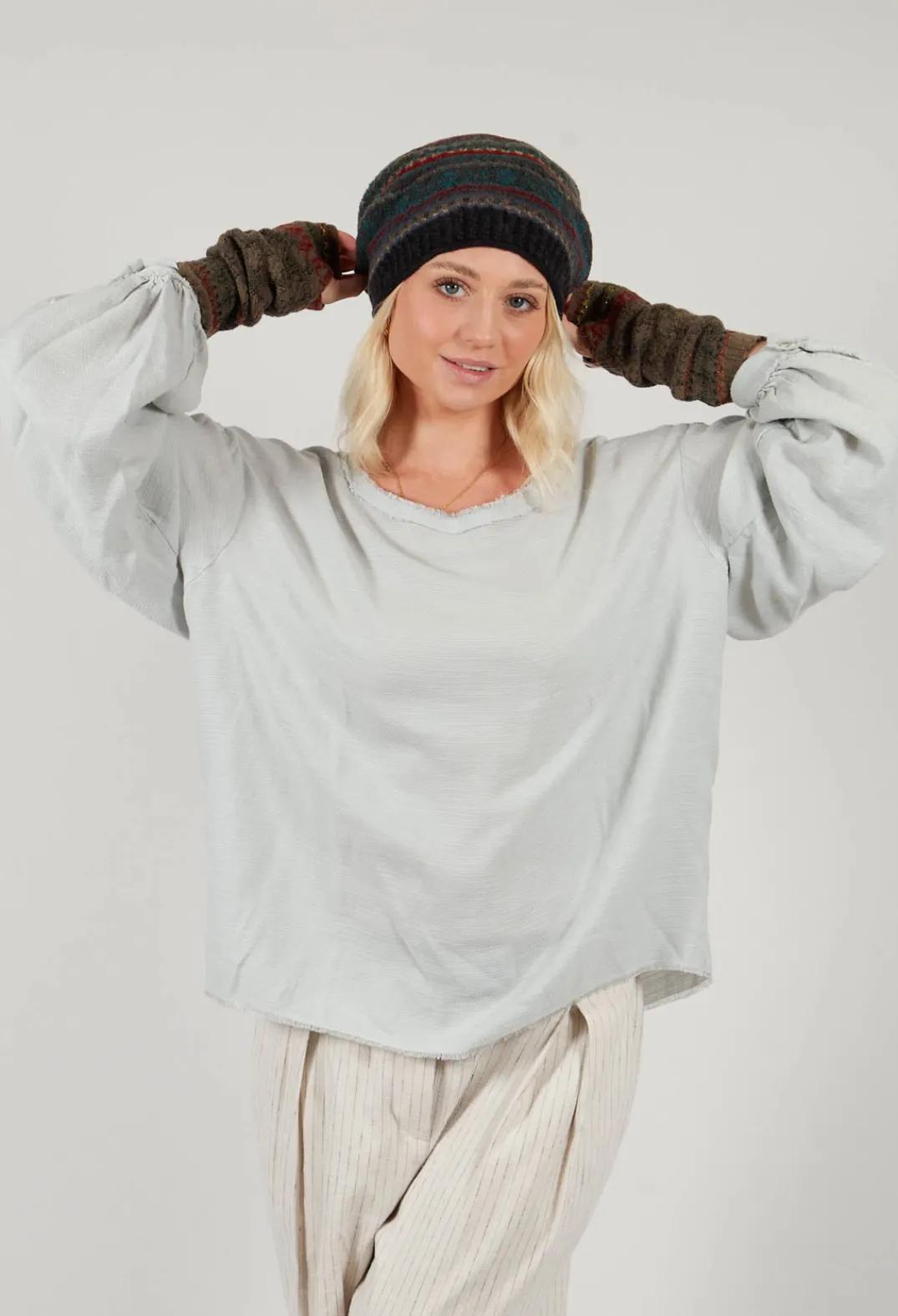 Butapana Hats^Decorative Wool Hat in Taupe