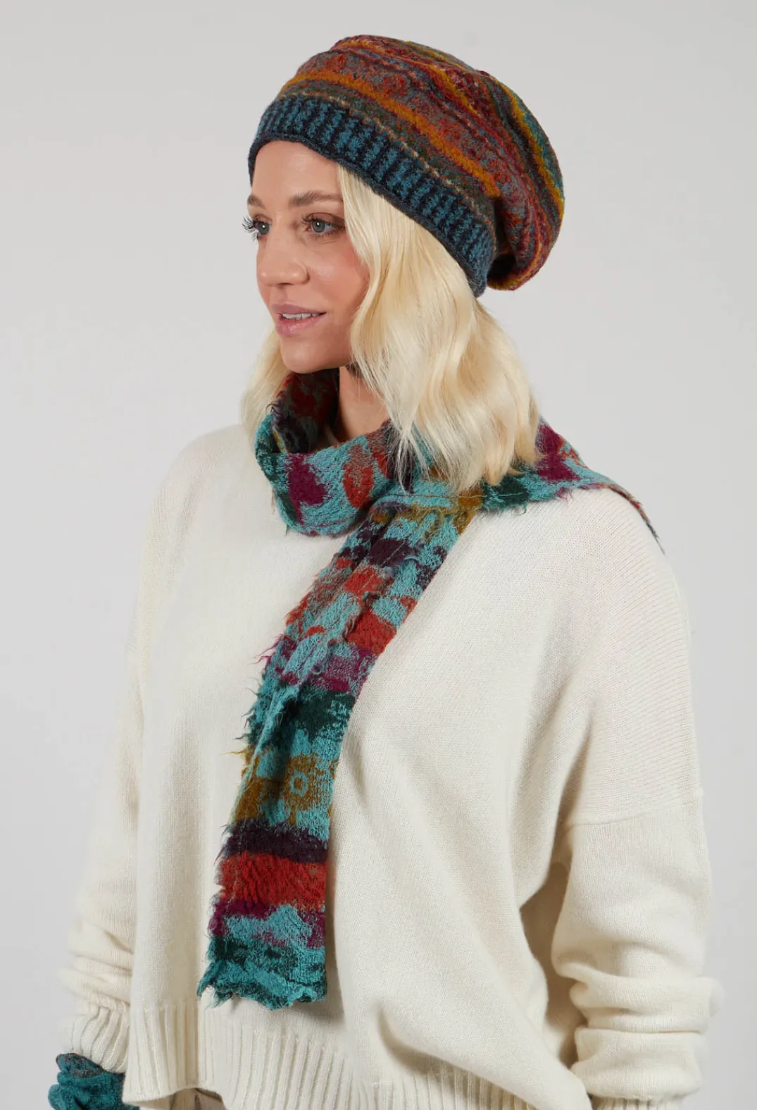 Butapana Hats^Decorative Wool Hat in Turquoise