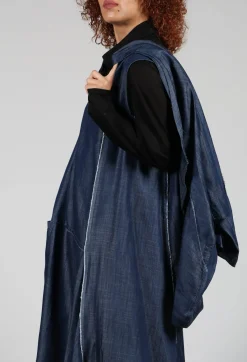 Moyuru Dresses^Denim Asymmetric Dress in Blue