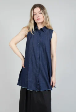 Amici Shirts & Blouses^Denim Sleeveless Shirt in Indigo