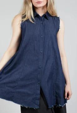 Amici Shirts & Blouses^Denim Sleeveless Shirt in Indigo