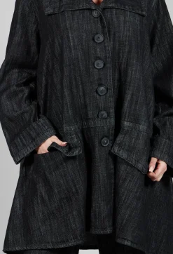 Tadashi Coats^Denim Style Coat in Black