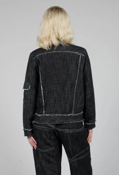 Tadashi Jackets^Denim Style Top in Black