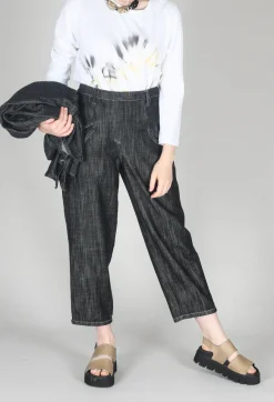 Tadashi Trousers^Denim Style Trousers in Black