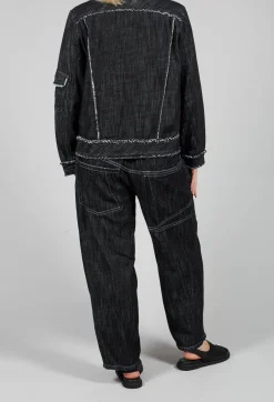 Tadashi Trousers^Denim Style Trousers in Black