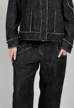 Tadashi Trousers^Denim Style Trousers in Black
