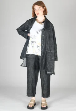 Tadashi Trousers^Denim Style Trousers in Black
