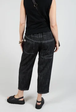 Tadashi Trousers^Denim Style Trousers in Black