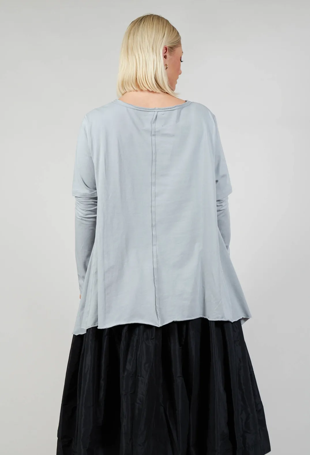 Pluslavie Tops^Detached Sleeve T-shirt in Light Grey