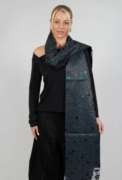 Xenia Design Scarves^Detail Limb Scarf in Black and Green